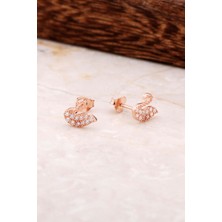 Sümer Telkari Rose Gümüş Kuğu Küpe 4789