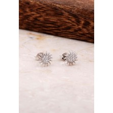 Sümer Telkari Güneş Tasarım Gümüş Küpe 4815