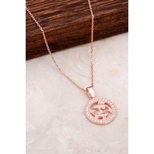 Sümer Telkari Balık Burcu Rose Gümüş Kolye 6684