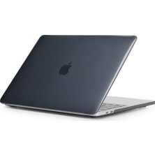 Arabulalaca Apple Macbook 16" Pro A2141 Toucbarlı Kılıf Silikonsu Mat Doku Parlak Siyah