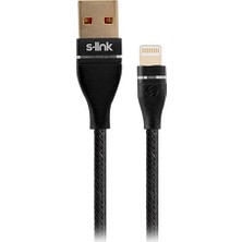 S-Link Swapp SW-C640 1 mt 3A Lightning Siyah Şarj Kablosu