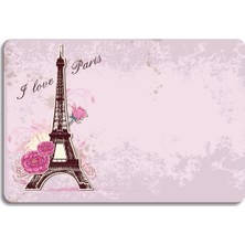 Decovetro Love Paris Görünümlü Cam Kesim Tablası 20 x 30 cm