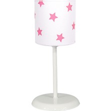 Şenay Aydınlatma Masa Lambası Kumaş AbajurBeyaz Yıldız