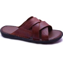 Ispartalılar Ayakkabiburada 034 Günlük Hakiki Deri Erkek Terlik