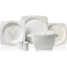 Korkmaz Bone Selection 60 Parça Kare Yemek Takımı