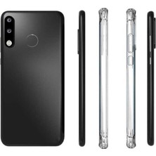 Case 4U Huawei P30 Lite Kılıf Darbe Emici Silikon Arka Kapak + Cam Ekran Koruyucu Şeffaf