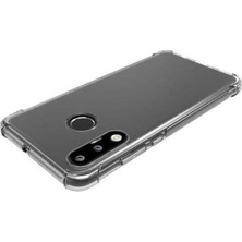 Case 4U Huawei P30 Lite Kılıf Darbe Emici Silikon Arka Kapak + Cam Ekran Koruyucu Şeffaf