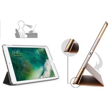 Fibaks Apple iPad 6. Nesil (2018) 9.7" Kılıf + Kalem Uyku Modlu Smart Cover Katlanabilir Standlı Kapaklı Tablet Kılıfı Mor