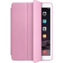 Fibaks Apple iPad 6. Nesil (2018) 9.7" Kılıf + Kalem Uyku Modlu Smart Cover Katlanabilir Standlı Kapaklı Tablet Kılıfı Pembe