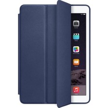 Fibaks Apple iPad 6. Nesil (2018) 9.7" Kılıf + Kalem Uyku Modlu Smart Cover Katlanabilir Standlı Kapaklı Tablet Kılıfı Lacivert