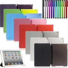 Fibaks Apple iPad Air 1 (2013/2014) 9.7" Kılıf + Kalem Uyku Modlu Smart Cover Katlanabilir Standlı Kapaklı Tablet Kılıfı Yeşil