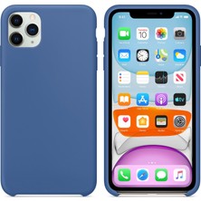 Logis Apple iPhone 11 Pro Max Kılıf Liquid Lansman Silikon Lacivert