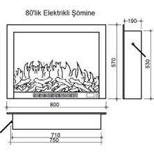 Alaz Elektrikli Şömine 80 cm