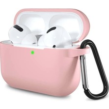 Rosstech Apple AirPods Pro Silikon Kılıf Kum Pembesi + Taşıma Demiri