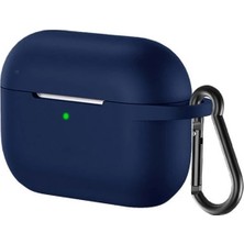 Rosstech Apple AirPods Pro Silikon Kılıf Lacivert + Taşıma Demiri