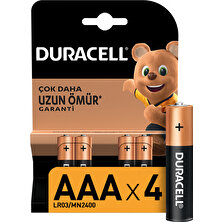 Duracell Alkalin AAA ınce Kalem Piller 4'lü paket