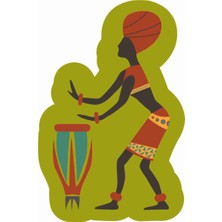 Sticker Atölyesi Afrika - Kadın - Müzik - Kabile Sticker - 20553 Renkli 10 x 6.5 cm