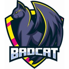Sticker Atölyesi Badcat - Gamer - Gaming - Esports Sticker - 29041 Renkli 8 x 7 cm