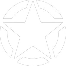 Sticker Atölyesi Beyaz Askeri Yıldız - 20516-3 Beyaz 10 x 10 cm