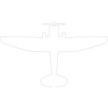 Sticker Atölyesi Beyaz Uçak Silüet Sticker - 25035 Beyaz 6 x 10 cm