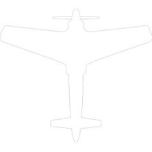 Sticker Atölyesi Beyaz Uçak Silüet Sticker - 25043 Beyaz 8 x 9 cm