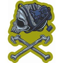 Sticker Atölyesi Gamer Head - Gamepad - Gamer - Gaming - Esports Sticker - 29016 Renkli 6 x 4.5 cm