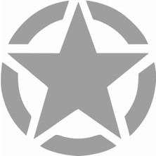 Sticker Atölyesi Gri Askeri Yıldız Sticker - 20516-8 Gri 12 x 12 cm