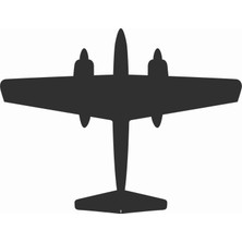 Sticker Atölyesi Siyah Uçak Silüet Sticker - 25040 Siyah 6 x 8 cm