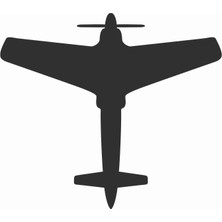 Sticker Atölyesi Siyah Uçak Silüet Sticker - 25042 Siyah 8 x 9 cm