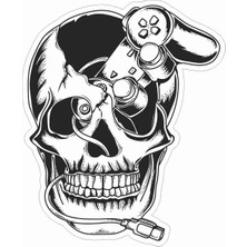 Sticker Atölyesi Skull - Gamepad - Gamer - Gaming - Esports Sticker - 29033 Renkli 8 x 6.5 cm