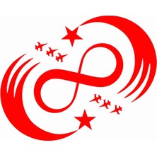 Sticker Atölyesi Türk Yıldızları Sticker - 25029 Kırmızı 8 x 6 cm