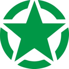 Sticker Atölyesi Yeşil Askeri Yıldız Sticker - 20516-7 Yeşil 10 x 10 cm