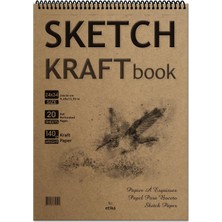 Etika Sketch Kraft Eskiz Defteri 24X34 cm 140 Gr. Spiralli 20 Yaprak