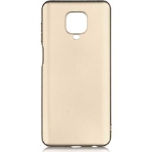 Tekno Grup Xiaomi Redmi Note 9s Kılıf Mat Premium Silikon Kılıf + Tam Kaplayan 5D Cam Ekran Koruyucu Gold