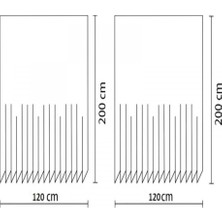 Prado Funda Banyo Duş Perdesi Çift Kanatlı 2 x 120 x 200 cm + Askı