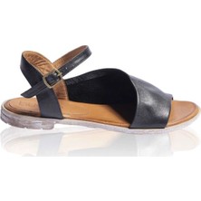 Bueno Shoes Asimetrik Detay Deri Kadın Düz Sandalet 9N5001