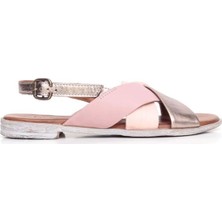 Bueno Shoes Ince Kemerli Deri Kadın Düz Sandalet 9N5010