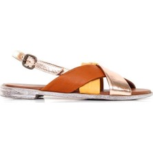 Bueno Shoes Ince Kemerli Deri Kadın Düz Sandalet 9N5010