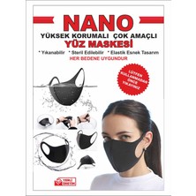 Efabric Maske 10 Adet Yıkanabilir Nano Bez Dikişli Siyah Maske