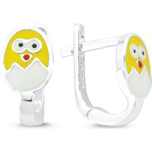 Altın Sepeti Gümüş Civcivli Çocuk Küpe