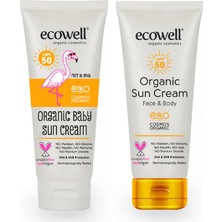 Ecowell Organik Güneş Kremi Seti  50 Spf (Bebek + Yetişkin)