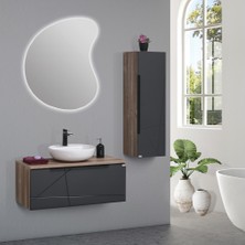 Tekoplus Thin Banyo Dolabı Takım 90 cm Antrasit