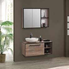 Tekoplus Allegro Banyo Dolabı Takım 90 cm MDF Malzemeden Modern Tasarım Patik