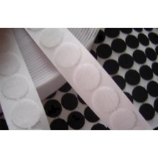 Denge Yuvarlak Kesim Para Para, Cırt Bant, Arkası Yapışkanlı 1,5 cm Beyaz 3000'li Dişi-Erkek Takım