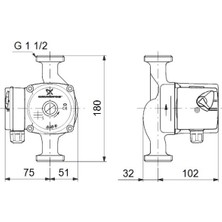 Grundfos Ups25-60 N 180 1X230V 50Hz 9H