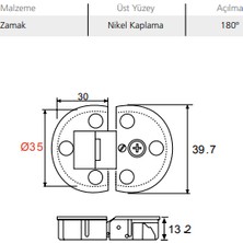 Canex Kitabe Masa Menteşesi 35 mm