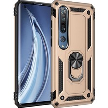 Case Street Xiaomi Mi 10 Pro Kılıf Tank Koruma Vega Standlı Yüzüklü Mıknatıslı Gold