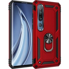 Case Street Xiaomi Mi 10 Pro Kılıf Tank Koruma Vega Standlı Yüzüklü Mıknatıslı Kırmızı