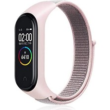 Case Street  Mi Band 3 4 Kordon Kumaş Cırtcırt Kordon Velcro Açık Pembe