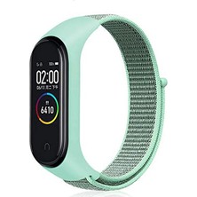 Case Street Xiaomi Mi Band 3 4 Kordon Kumaş Cırtcırt Kordon Velcro Turkuaz